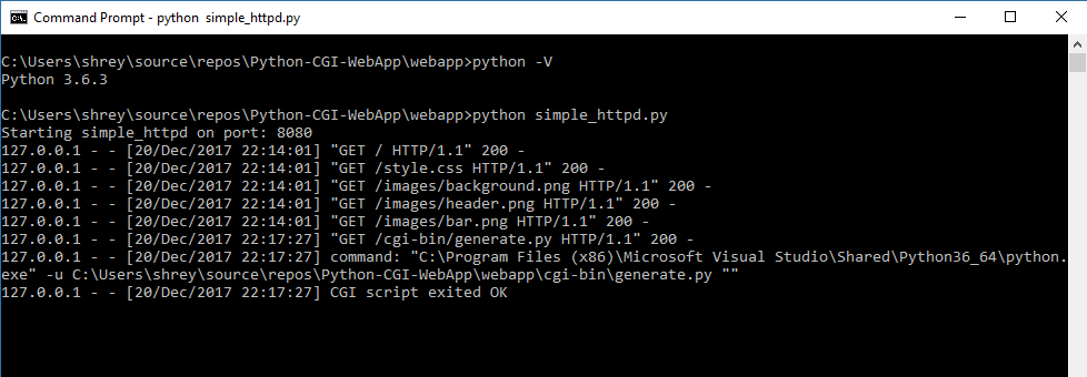 Python Script Executed